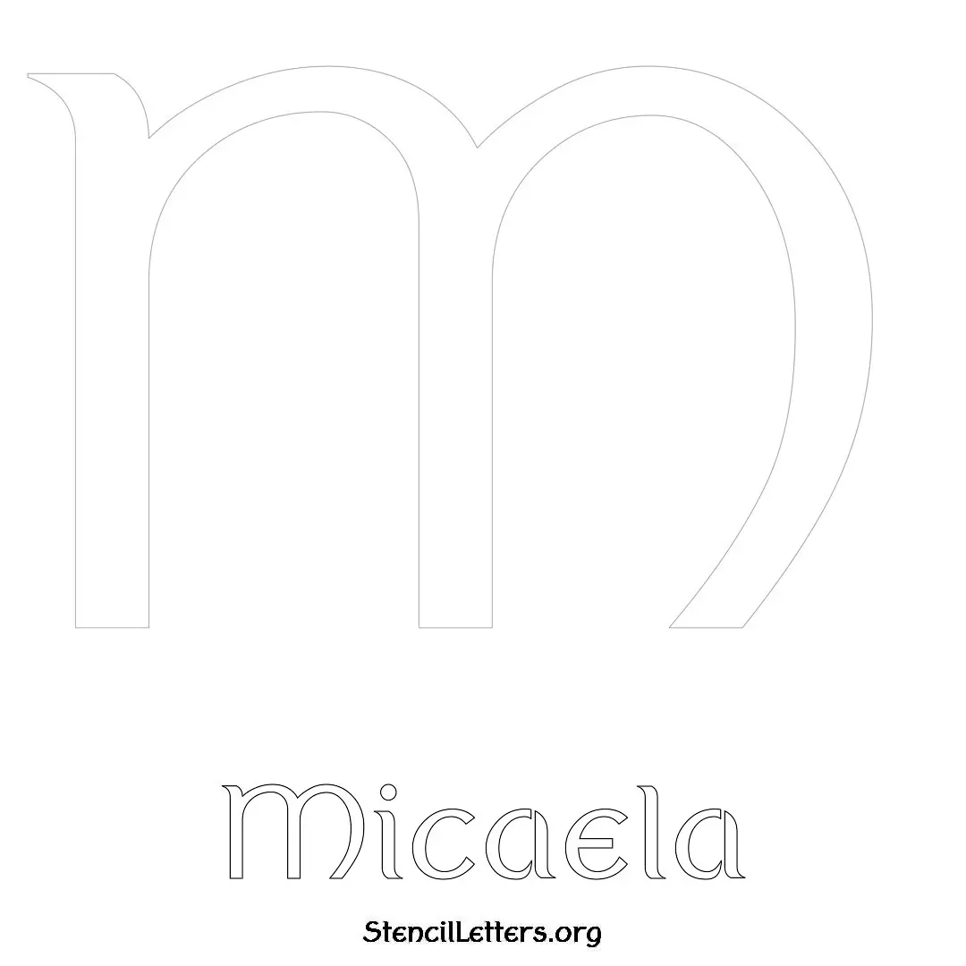 Micaela Free Printable Name Stencils with 6 Unique Typography Styles and Lettering Bridges