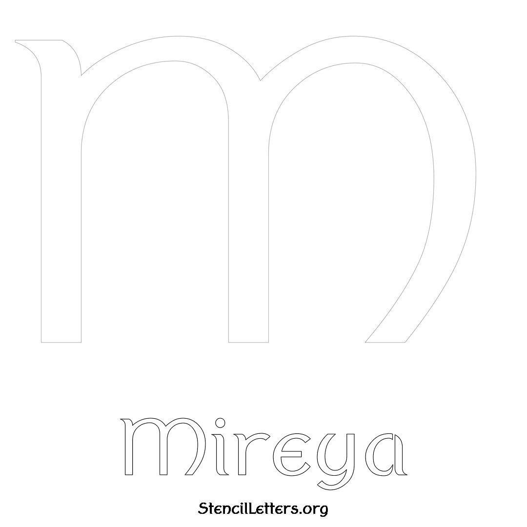 Mireya printable name initial stencil in Ancient Lettering