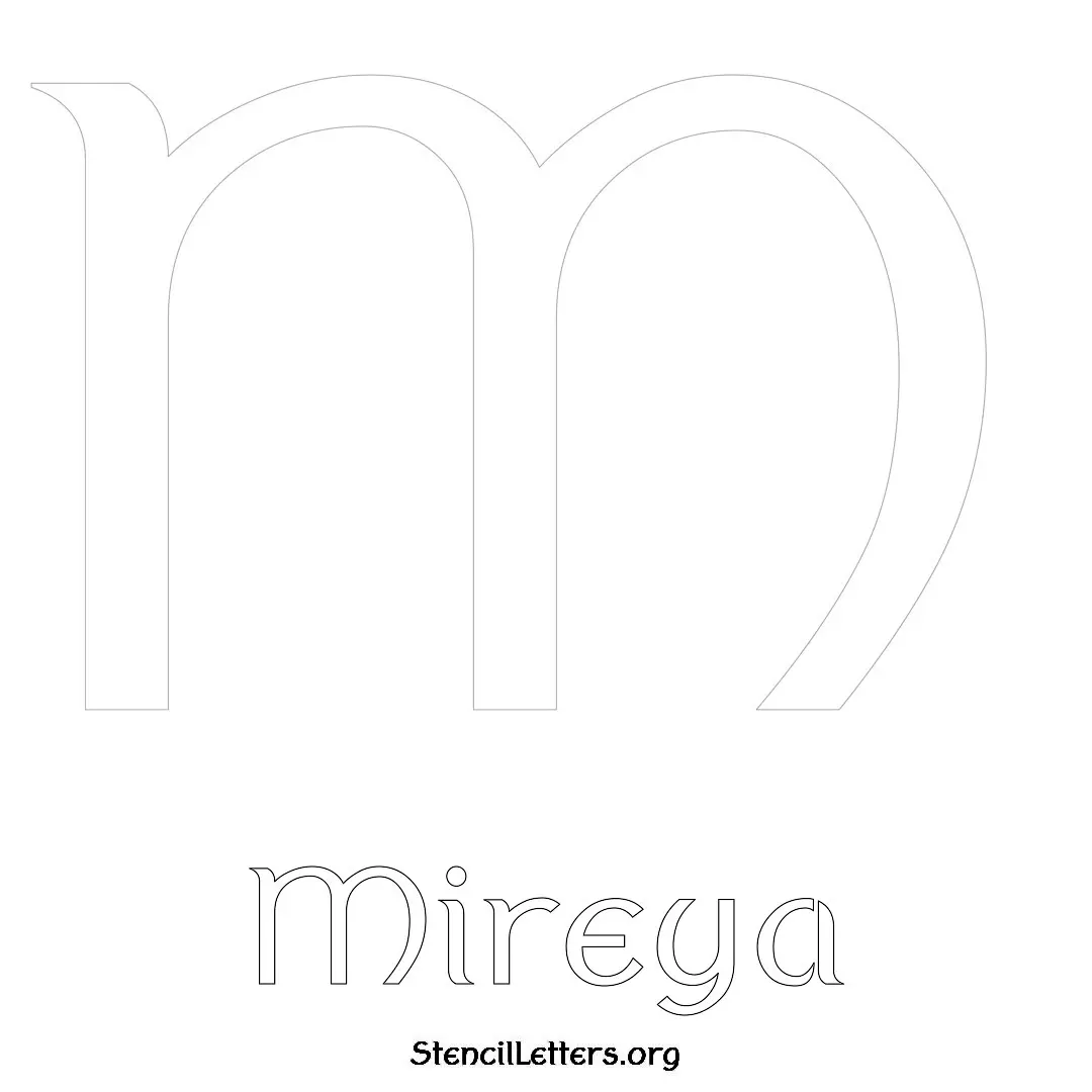 Mireya Free Printable Name Stencils with 6 Unique Typography Styles and Lettering Bridges