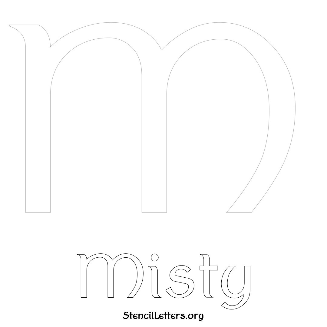 Misty printable name initial stencil in Ancient Lettering