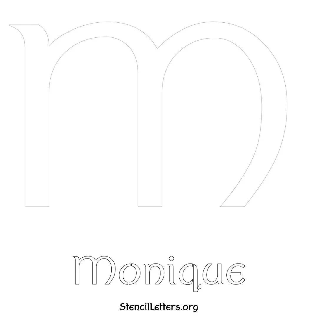 Monique Free Printable Name Stencils with 6 Unique Typography Styles and Lettering Bridges