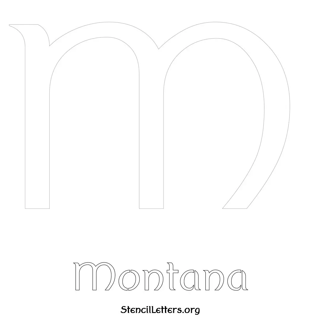 Montana Free Printable Name Stencils with 6 Unique Typography Styles and Lettering Bridges