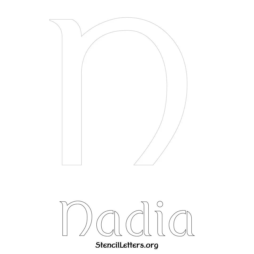Nadia Free Printable Name Stencils with 6 Unique Typography Styles and Lettering Bridges