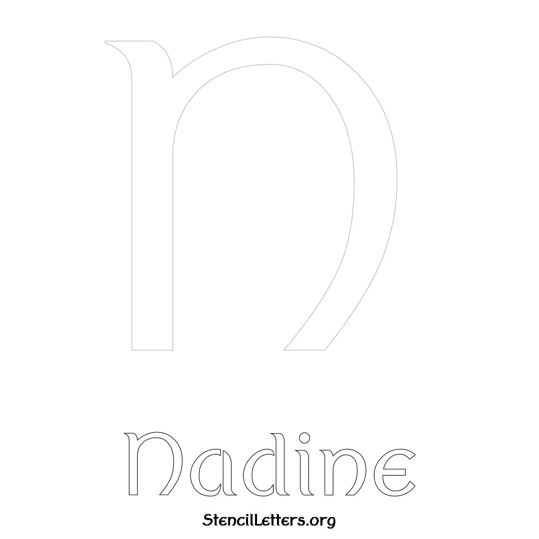 Nadine Free Printable Name Stencils with 6 Unique Typography Styles and Lettering Bridges