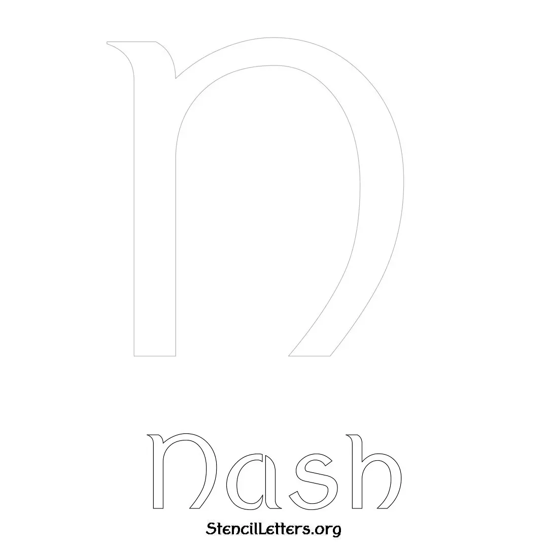 Nash Free Printable Name Stencils with 6 Unique Typography Styles and Lettering Bridges