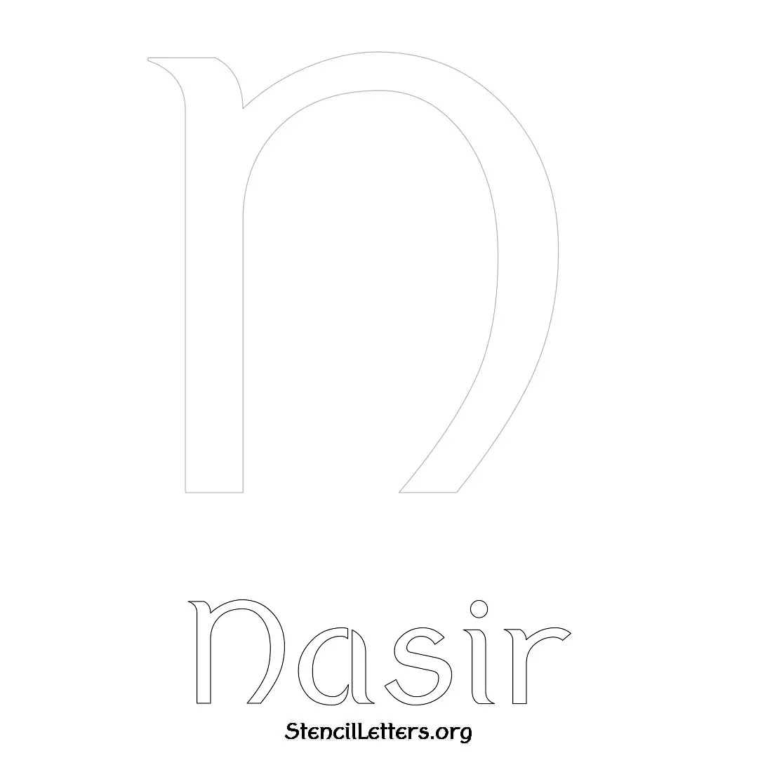 Nasir Free Printable Name Stencils with 6 Unique Typography Styles and Lettering Bridges