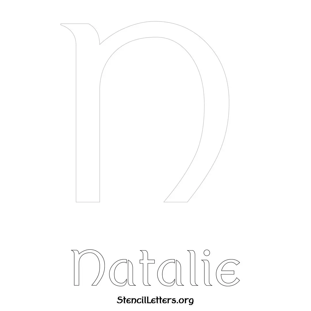 Natalie Free Printable Name Stencils with 6 Unique Typography Styles and Lettering Bridges