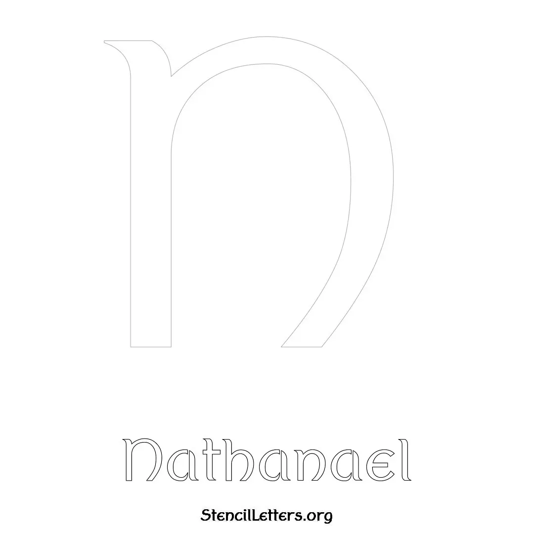 Nathanael Free Printable Name Stencils with 6 Unique Typography Styles and Lettering Bridges