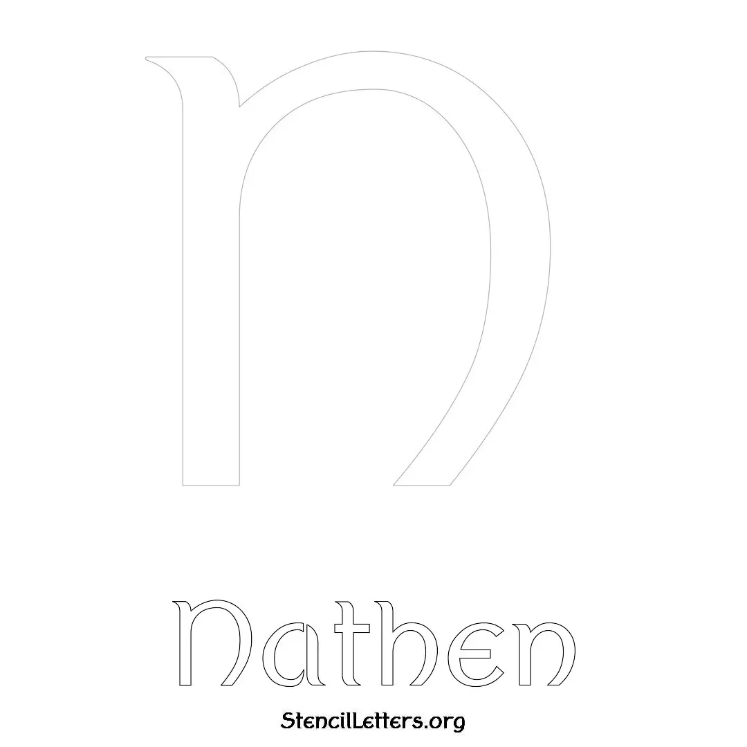 Nathen Free Printable Name Stencils with 6 Unique Typography Styles and Lettering Bridges