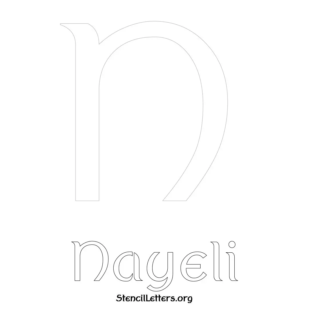 Nayeli Free Printable Name Stencils with 6 Unique Typography Styles and Lettering Bridges