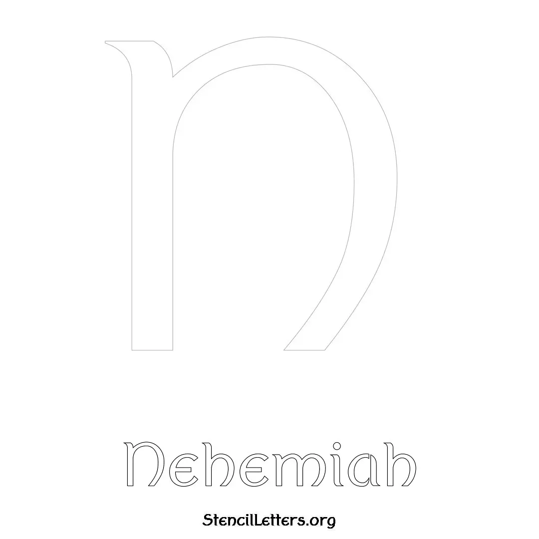 Nehemiah Free Printable Name Stencils with 6 Unique Typography Styles and Lettering Bridges