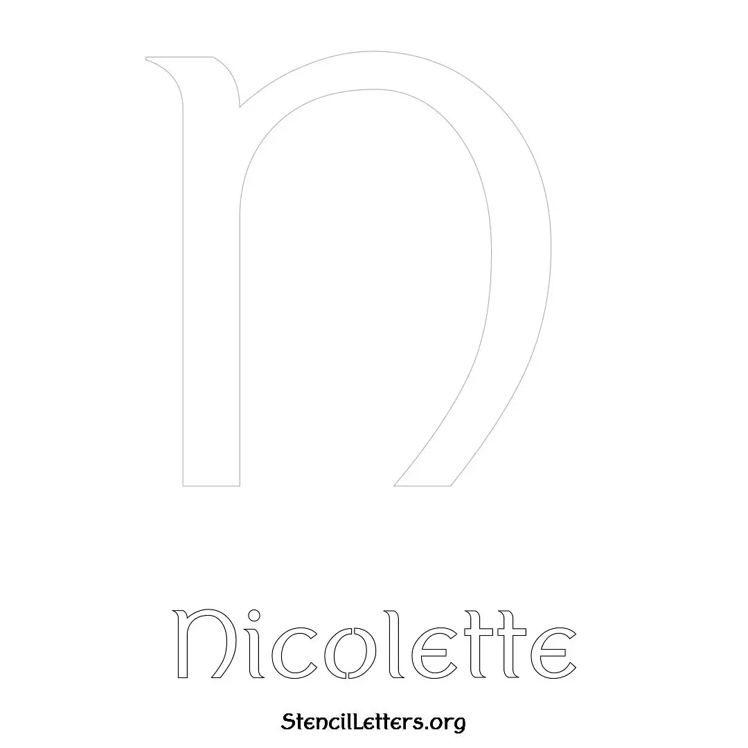 Nicolette Free Printable Name Stencils with 6 Unique Typography Styles and Lettering Bridges