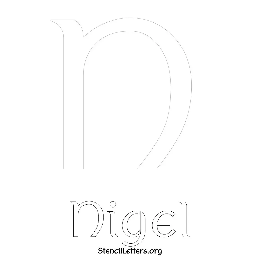 Nigel Free Printable Name Stencils with 6 Unique Typography Styles and Lettering Bridges