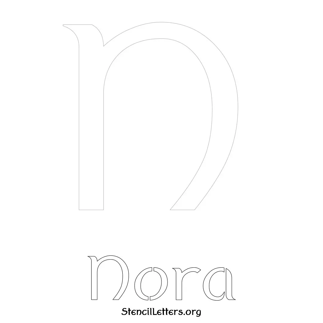 Nora Free Printable Name Stencils with 6 Unique Typography Styles and Lettering Bridges