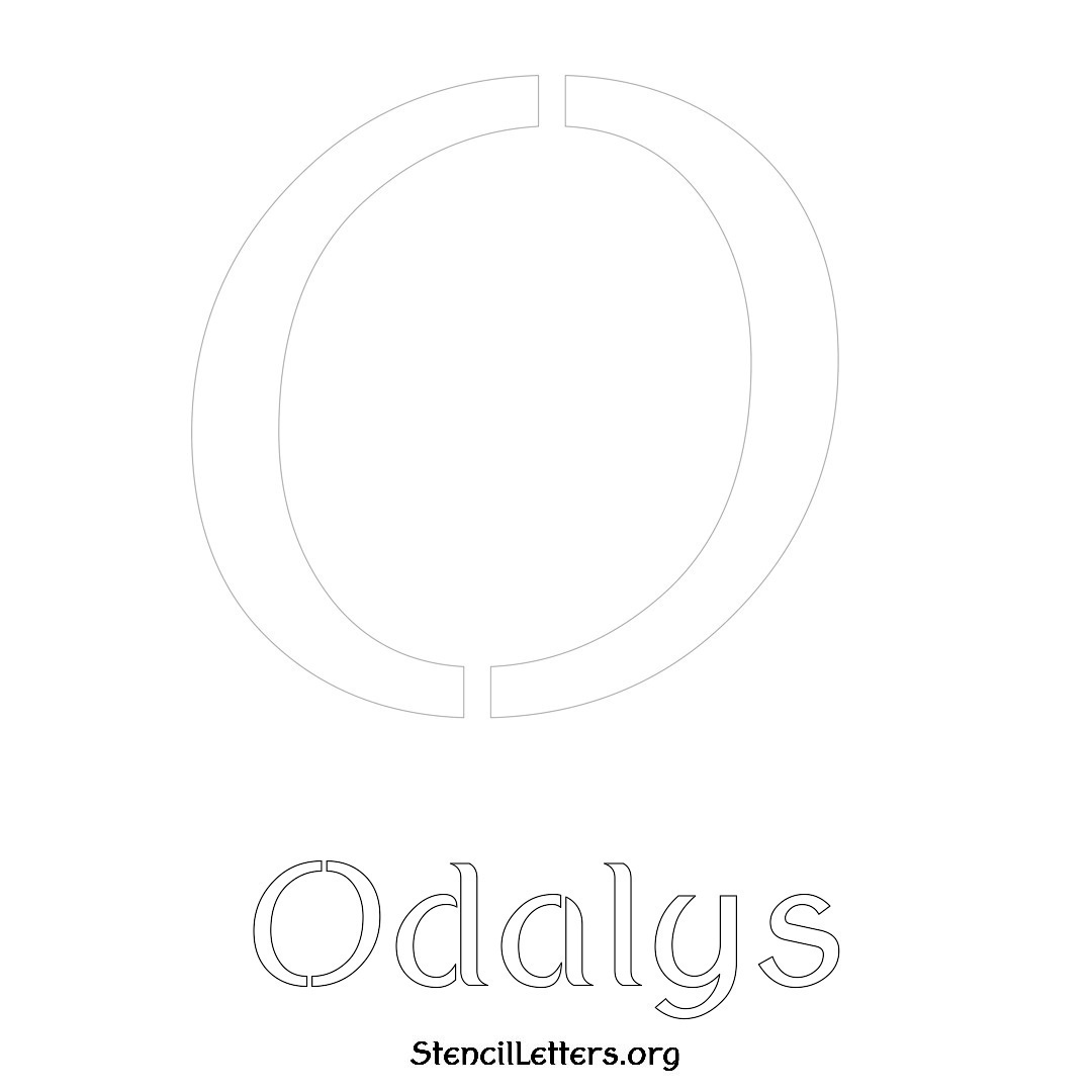 Odalys printable name initial stencil in Ancient Lettering