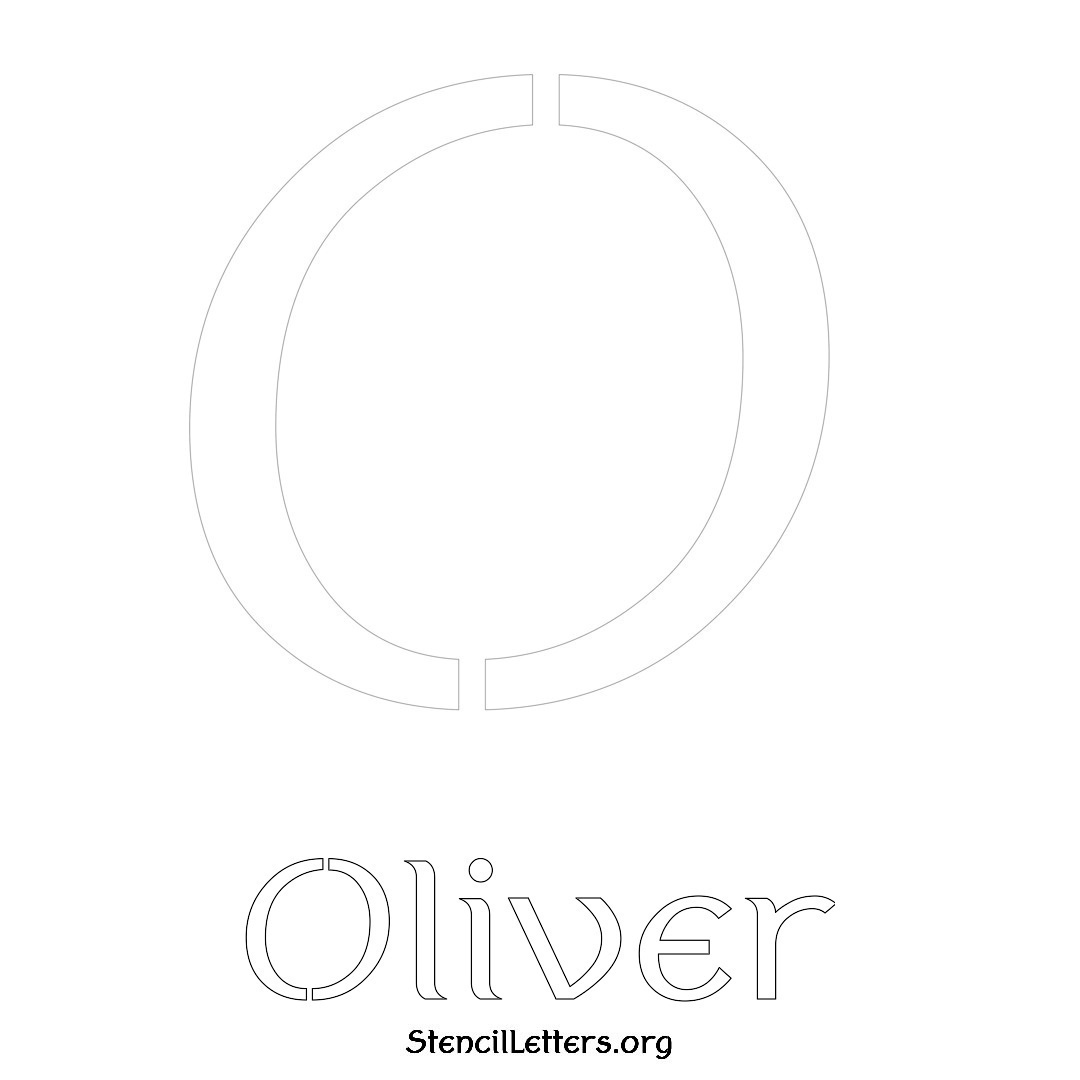 Oliver printable name initial stencil in Ancient Lettering