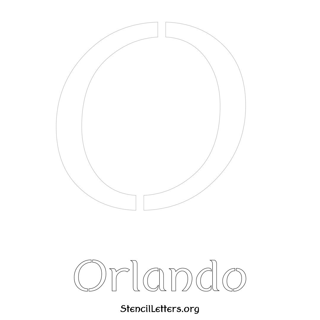 Orlando printable name initial stencil in Ancient Lettering