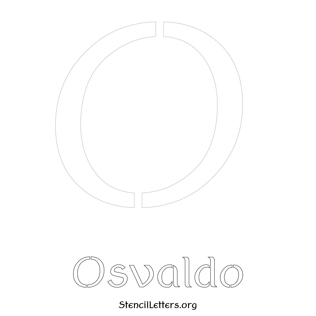 Osvaldo printable name initial stencil in Ancient Lettering