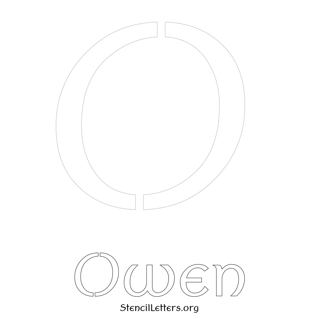 Owen printable name initial stencil in Ancient Lettering