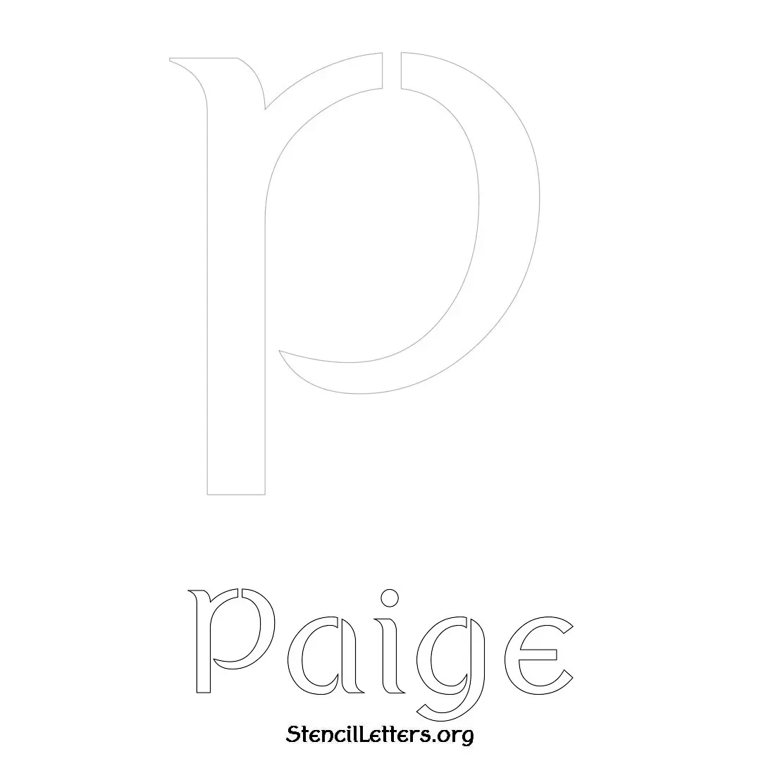 Paige Free Printable Name Stencils with 6 Unique Typography Styles and Lettering Bridges