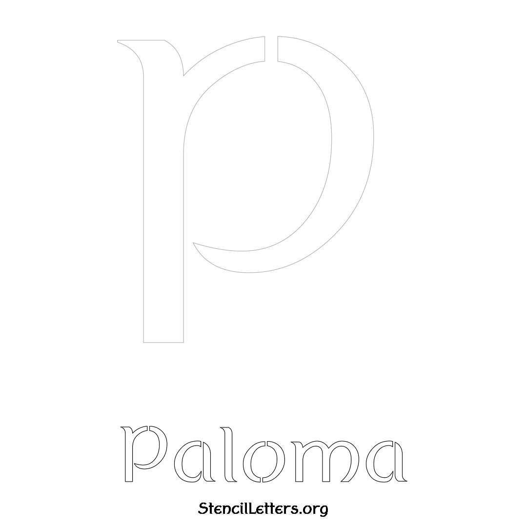 Paloma printable name initial stencil in Ancient Lettering