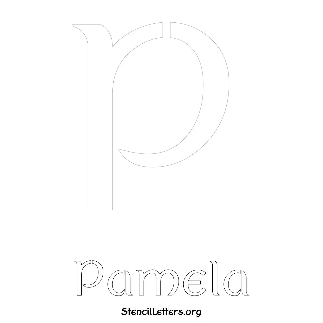 Pamela Free Printable Name Stencils with 6 Unique Typography Styles and Lettering Bridges