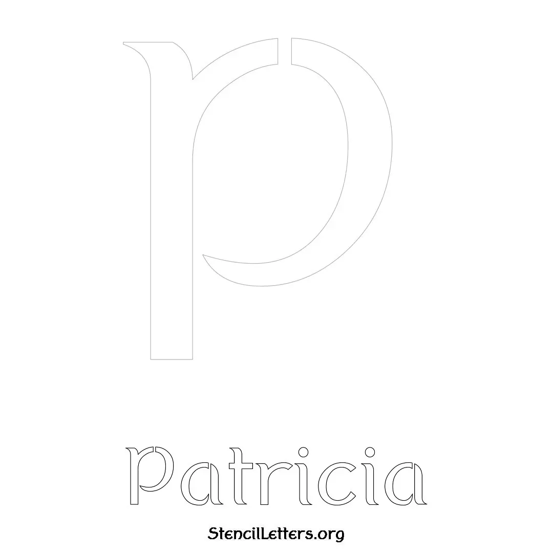 Patricia Free Printable Name Stencils with 6 Unique Typography Styles and Lettering Bridges