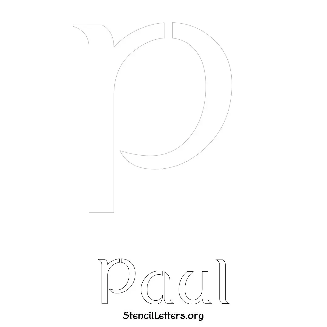 Paul Free Printable Name Stencils with 6 Unique Typography Styles and Lettering Bridges