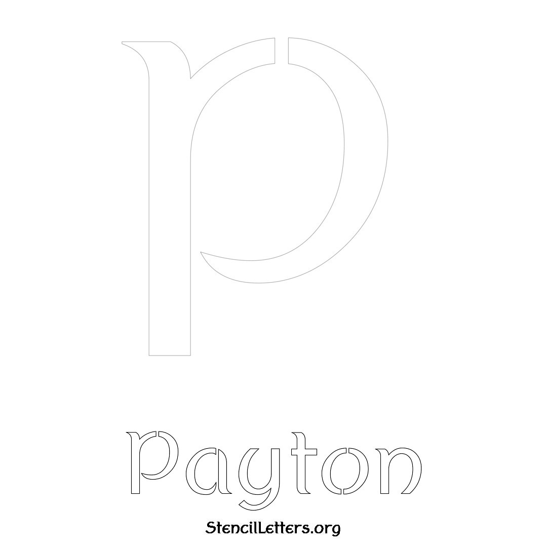 Payton printable name initial stencil in Ancient Lettering