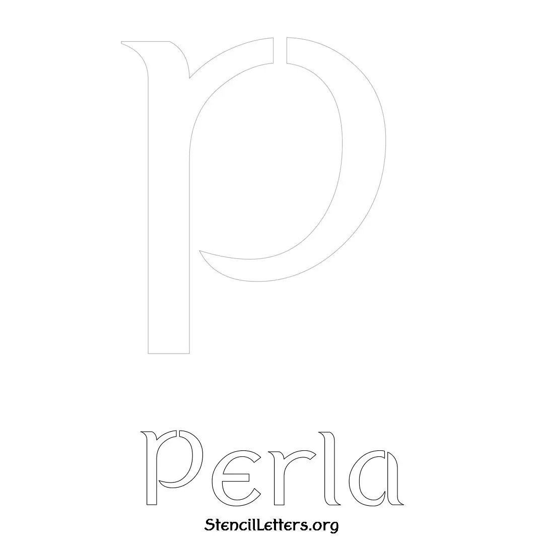 Perla Free Printable Name Stencils with 6 Unique Typography Styles and Lettering Bridges