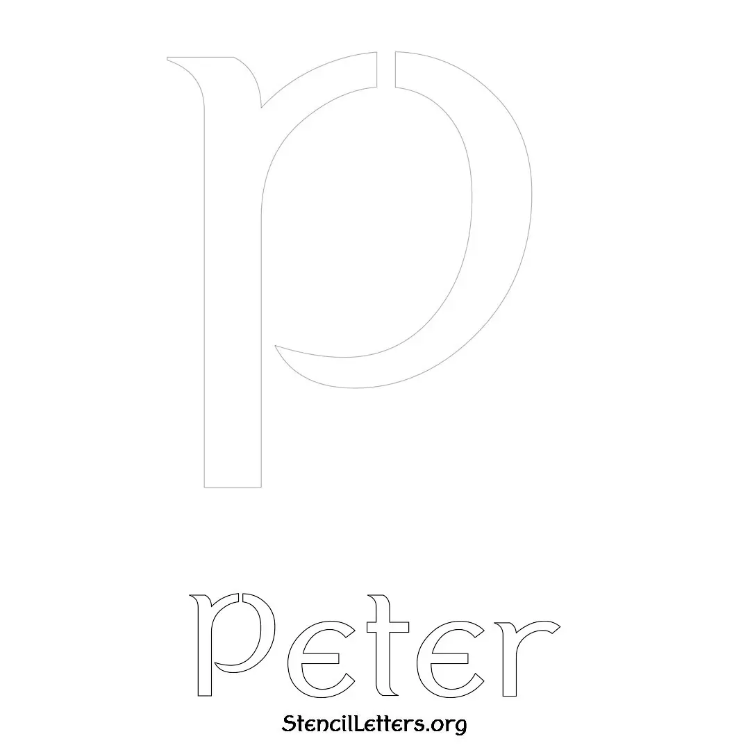 Peter Free Printable Name Stencils with 6 Unique Typography Styles and Lettering Bridges