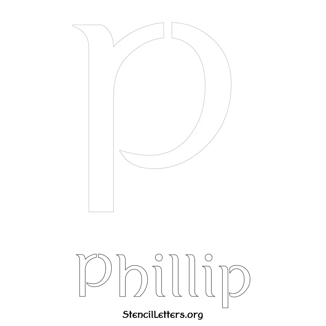 Phillip Free Printable Name Stencils with 6 Unique Typography Styles and Lettering Bridges