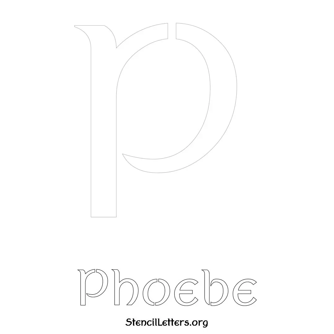 Phoebe Free Printable Name Stencils with 6 Unique Typography Styles and Lettering Bridges