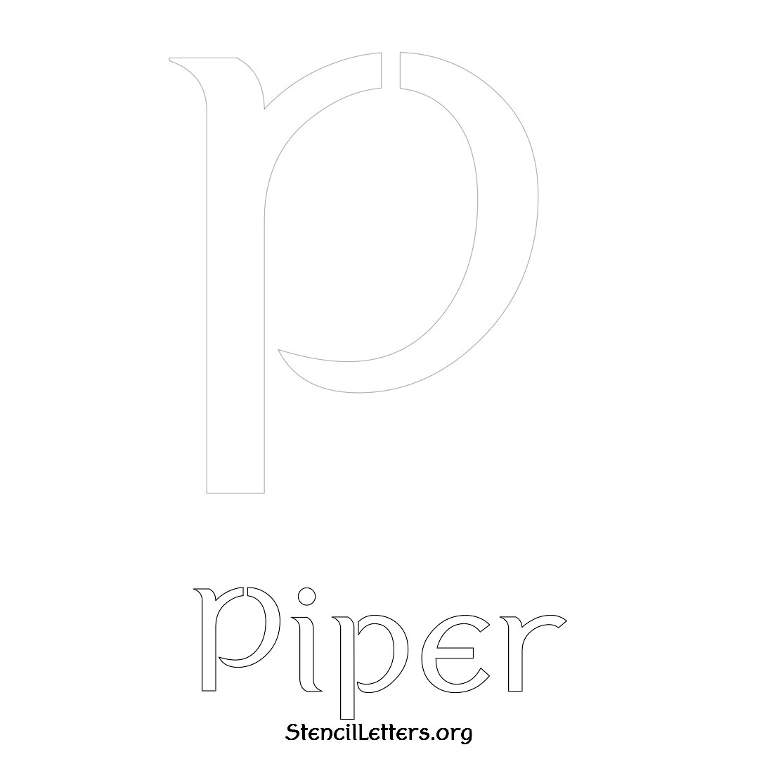 Piper printable name initial stencil in Ancient Lettering