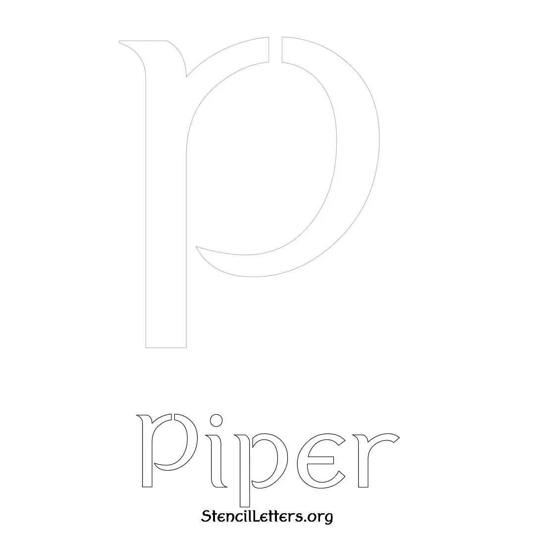 Piper Free Printable Name Stencils with 6 Unique Typography Styles and Lettering Bridges