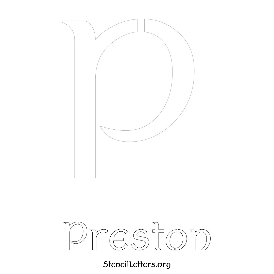 Preston Free Printable Name Stencils with 6 Unique Typography Styles