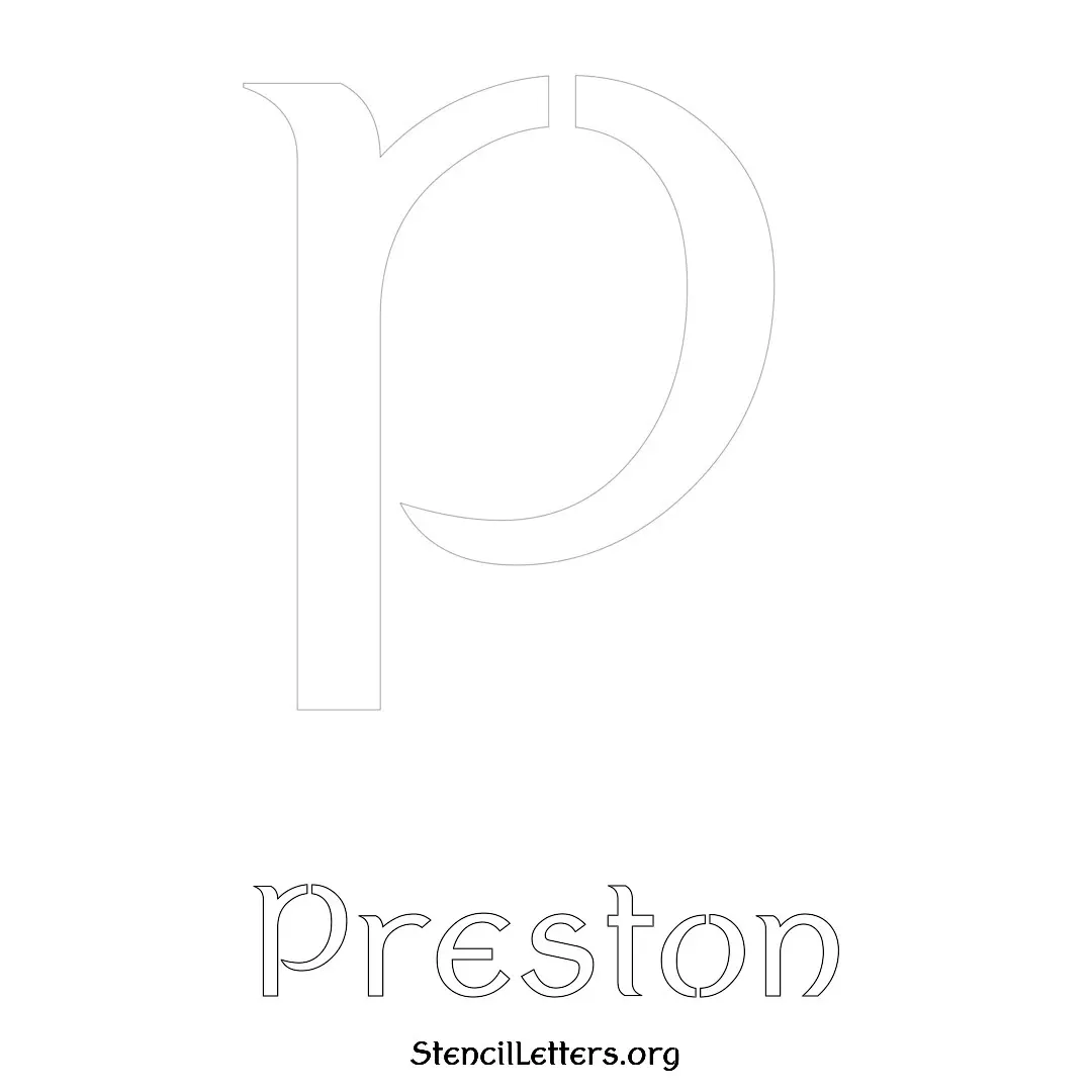 Preston Free Printable Name Stencils with 6 Unique Typography Styles and Lettering Bridges