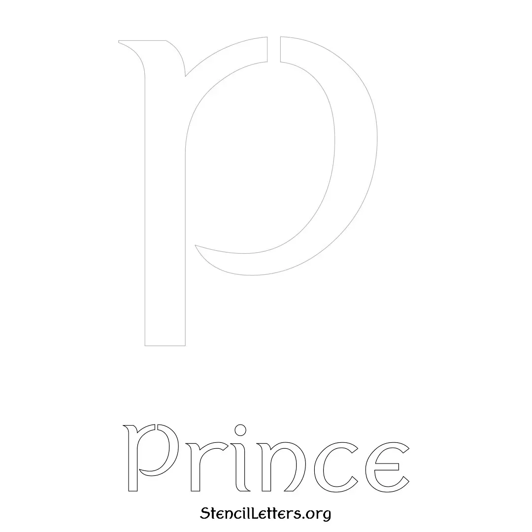 Prince Free Printable Name Stencils with 6 Unique Typography Styles and Lettering Bridges