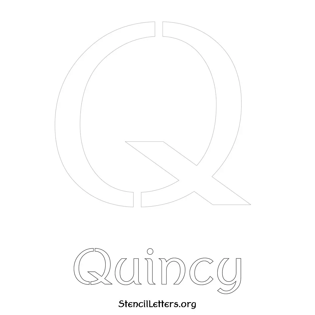 Quincy Free Printable Name Stencils with 6 Unique Typography Styles and Lettering Bridges