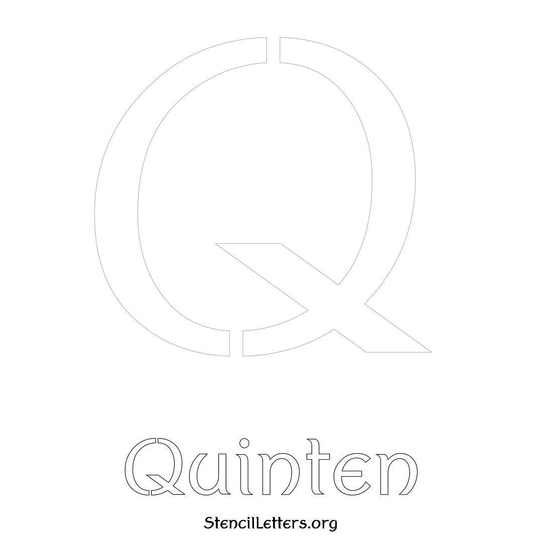 Quinten printable name initial stencil in Ancient Lettering
