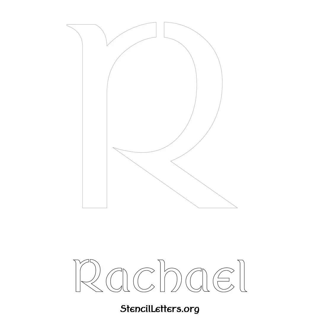 Rachael Free Printable Name Stencils with 6 Unique Typography Styles and Lettering Bridges