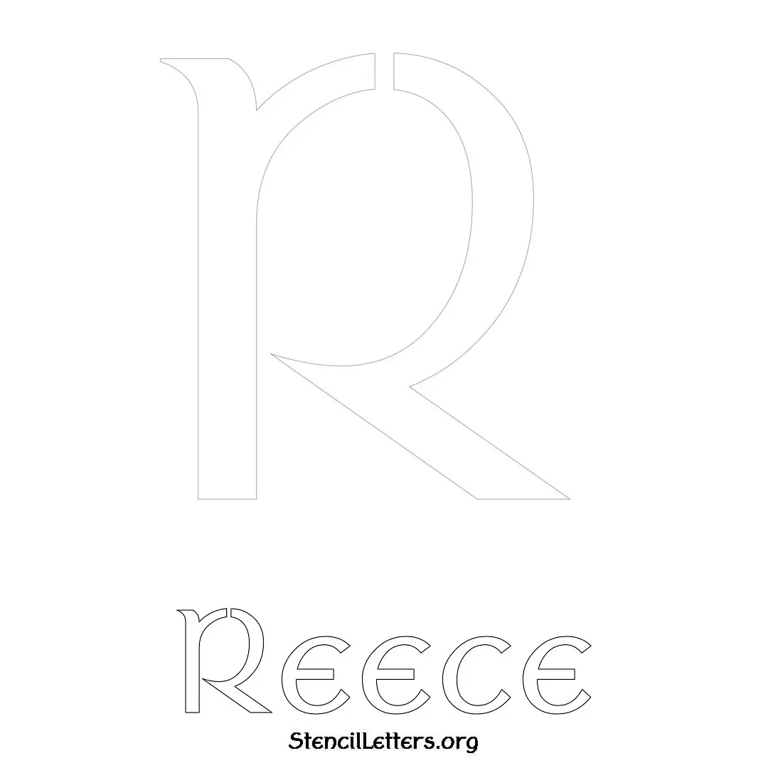 Reece Free Printable Name Stencils with 6 Unique Typography Styles and Lettering Bridges