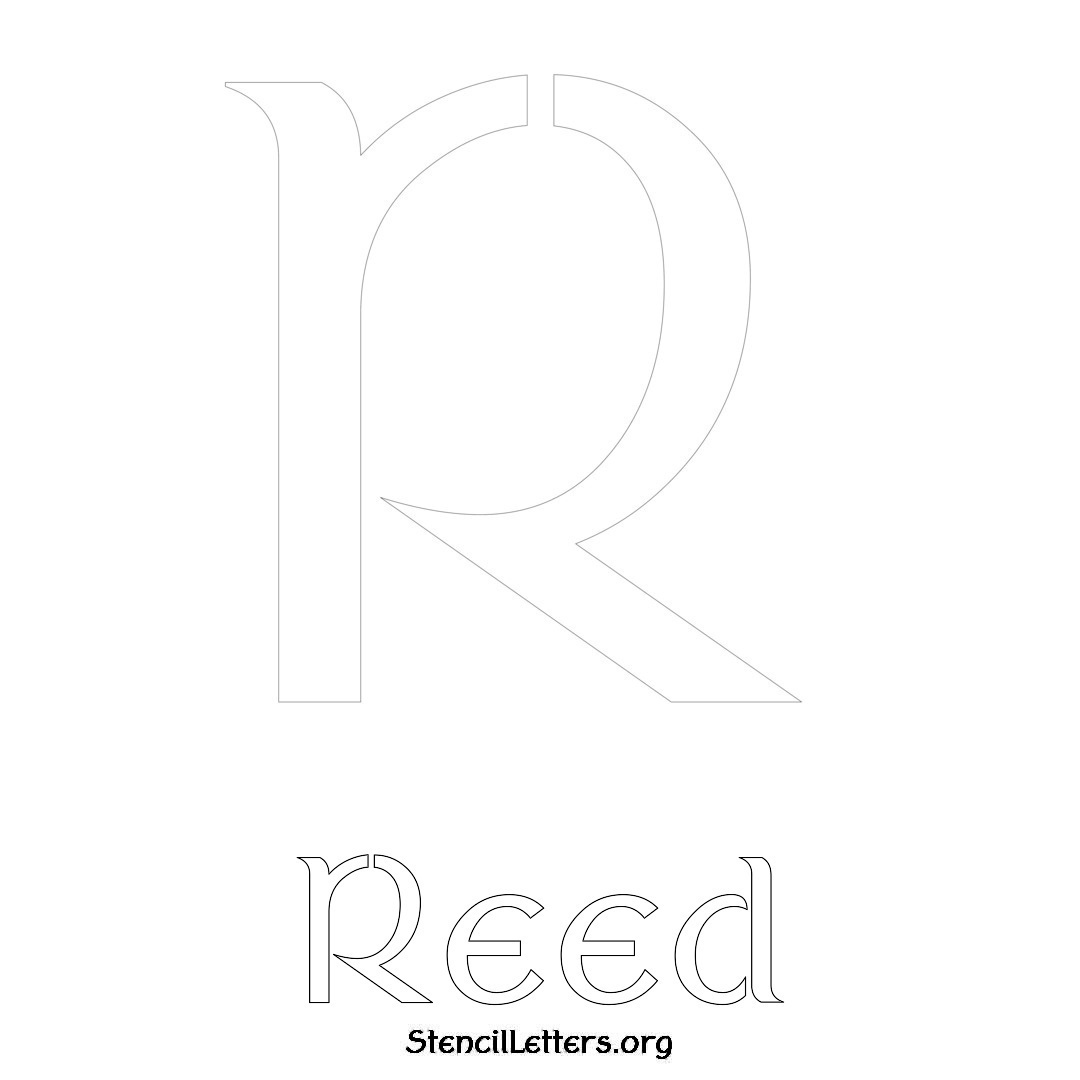 Reed printable name initial stencil in Ancient Lettering