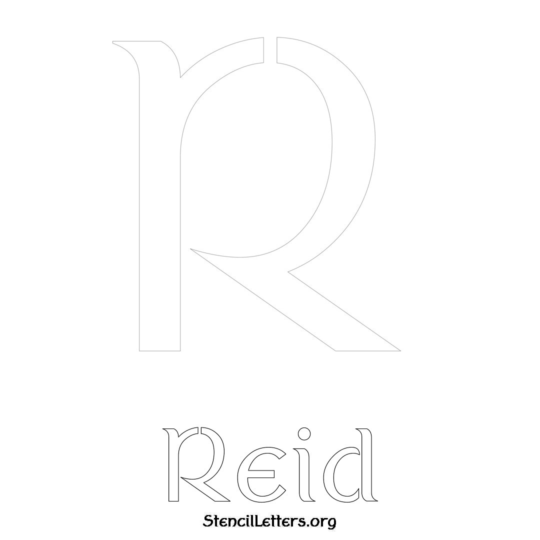 Reid printable name initial stencil in Ancient Lettering