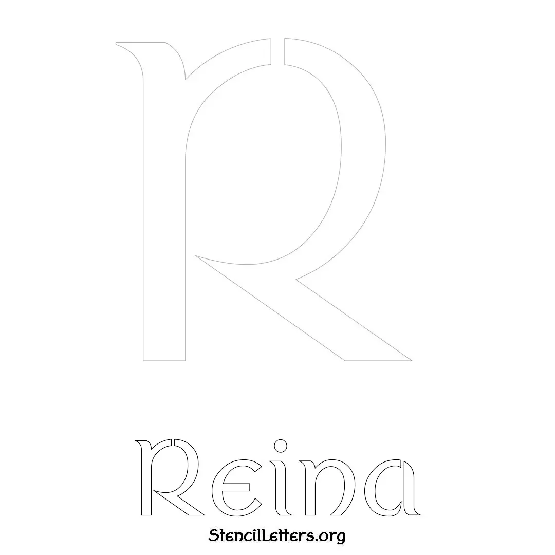 Reina Free Printable Name Stencils with 6 Unique Typography Styles and Lettering Bridges