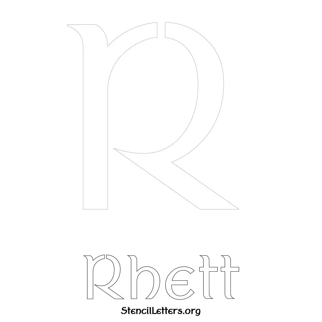 Rhett Free Printable Name Stencils with 6 Unique Typography Styles and Lettering Bridges