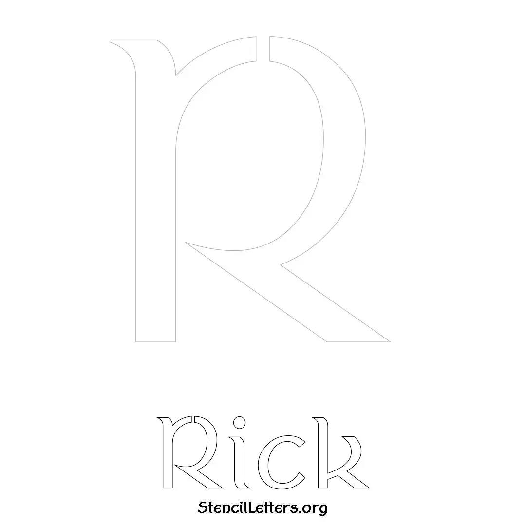 Rick Free Printable Name Stencils with 6 Unique Typography Styles and Lettering Bridges