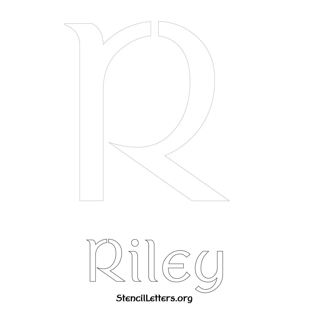 Riley Free Printable Name Stencils with 6 Unique Typography Styles and Lettering Bridges