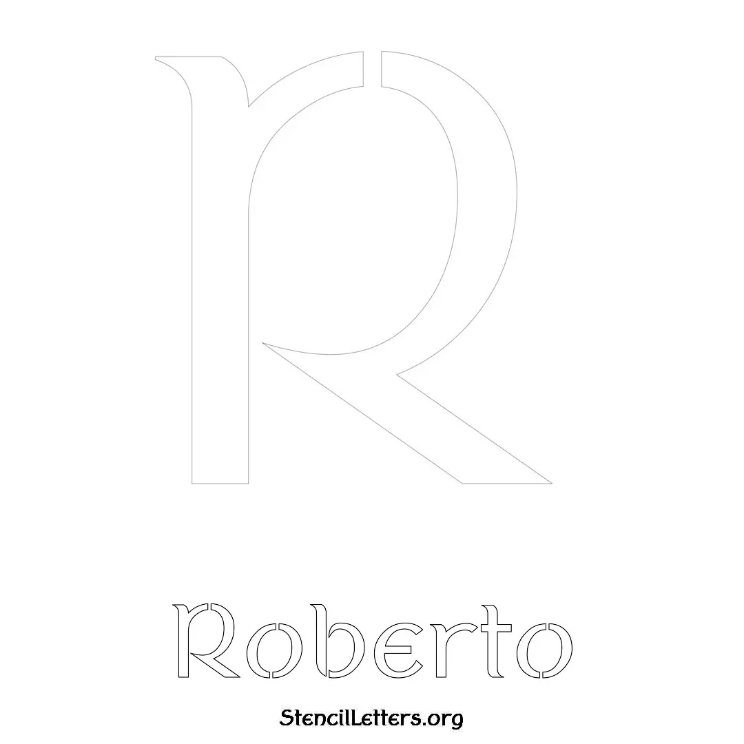 Roberto Free Printable Name Stencils with 6 Unique Typography Styles and Lettering Bridges