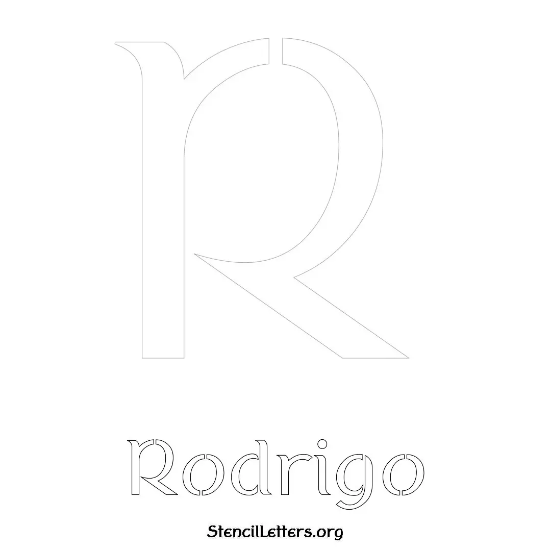 Rodrigo Free Printable Name Stencils with 6 Unique Typography Styles and Lettering Bridges